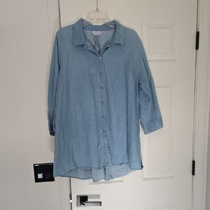 Joan Rivers Sky Blue Shirt Sz Xl